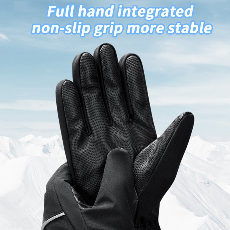 Gloves Windproof Superior Thermal Windproof Gloves With PU Palm Sports Gloves For Outdoor Winter Women Men SK39 black XL
