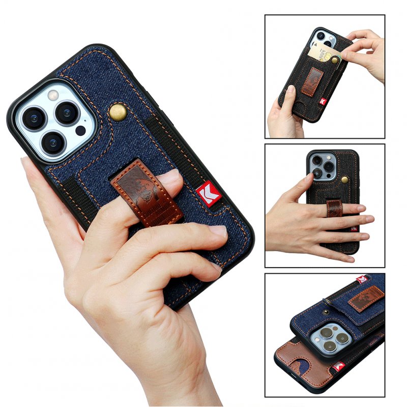 Phone Case Wristband Wallet Style Case With Card Slot camouflage brown for iPhone14plus