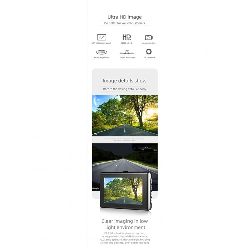 4 Pcs Anytek A100+ Hidden Dash Cam 1080p 3-inch Hd Night Vision Driving Recorder With Aluminum Alloy Housing 