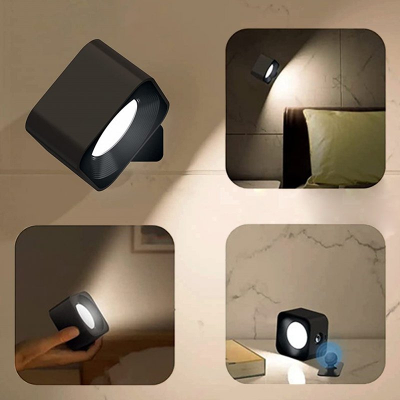 LED Wall Light USB Rechargeable Battery Operated 3 Color Temperature Dimmable 360° Rotate Magnetic Ball Cordless Night Light 