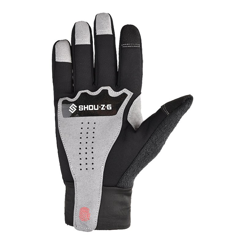 Fleece Gloves Autumn Winter Warm Gloves Touch screen Waterproof Elastic Non-slip Gloves for cycling  black_M