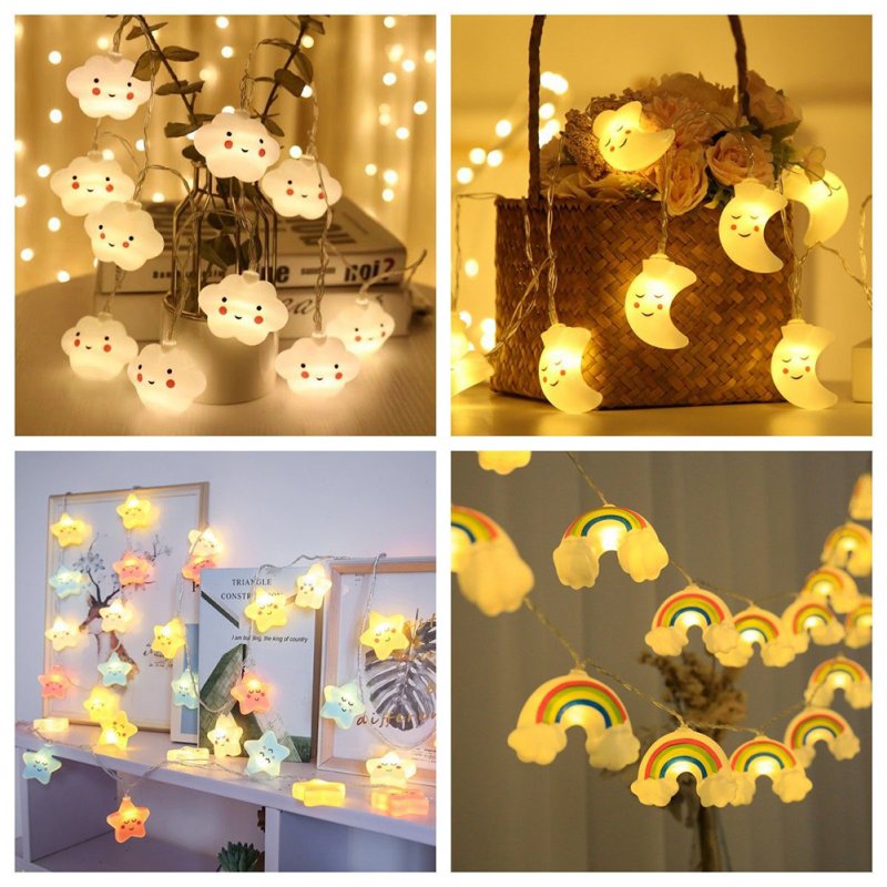 String Lights 10 LED Decorative Fairy Light Battery Powered IP45 Waterproof For Indoor Outdoor Party Decoration moon lamp 1.5m 10led 2 battery