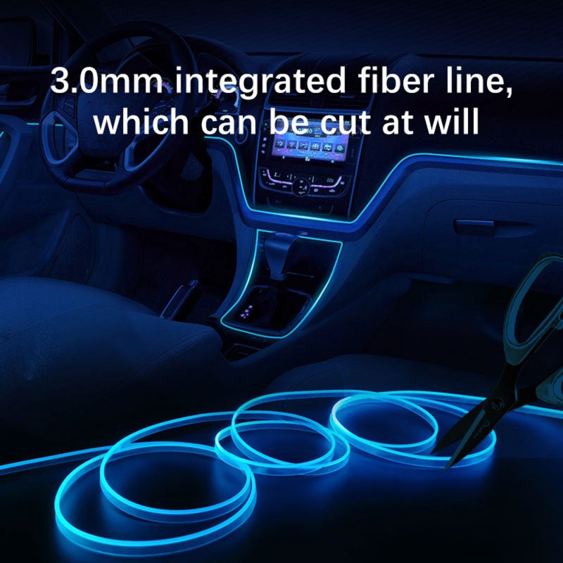 EL Wire Interior Car LED Strip Lights RGB Colorful Ambient Lighting Kits 5V USB Powered For Car Garden Decorations 