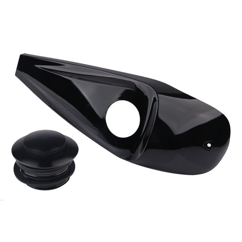 Gloss Black Smooth Dash Fuel Console Gas Box Cap Cover for  Touring 08-18 