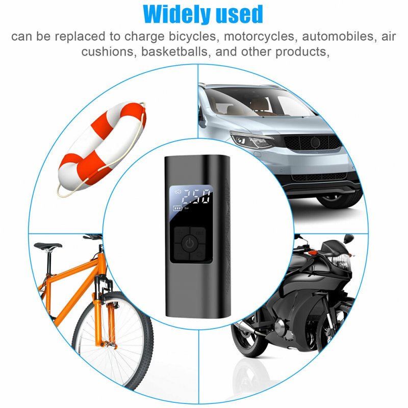 Portable 12v Car Digital Air  Tire  Pump With Multi-purpose Nozzle Led Display Auto Electric Built-in Radiator Inflator Compressor 