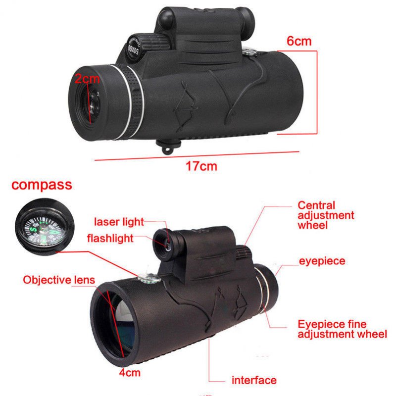 Monocular 50X60 Zoom Optical HD Lens Telescope for iPhone Samsung