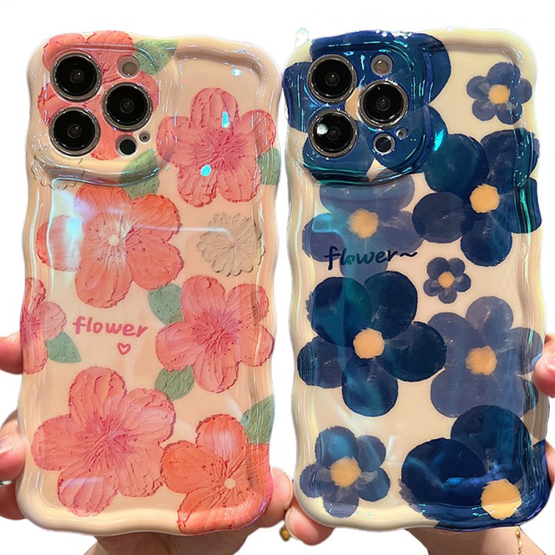 Phone Case Watercolor / Oil Painting Flowers For Iphone Series Protective Cover watercolor blue 14 Pro