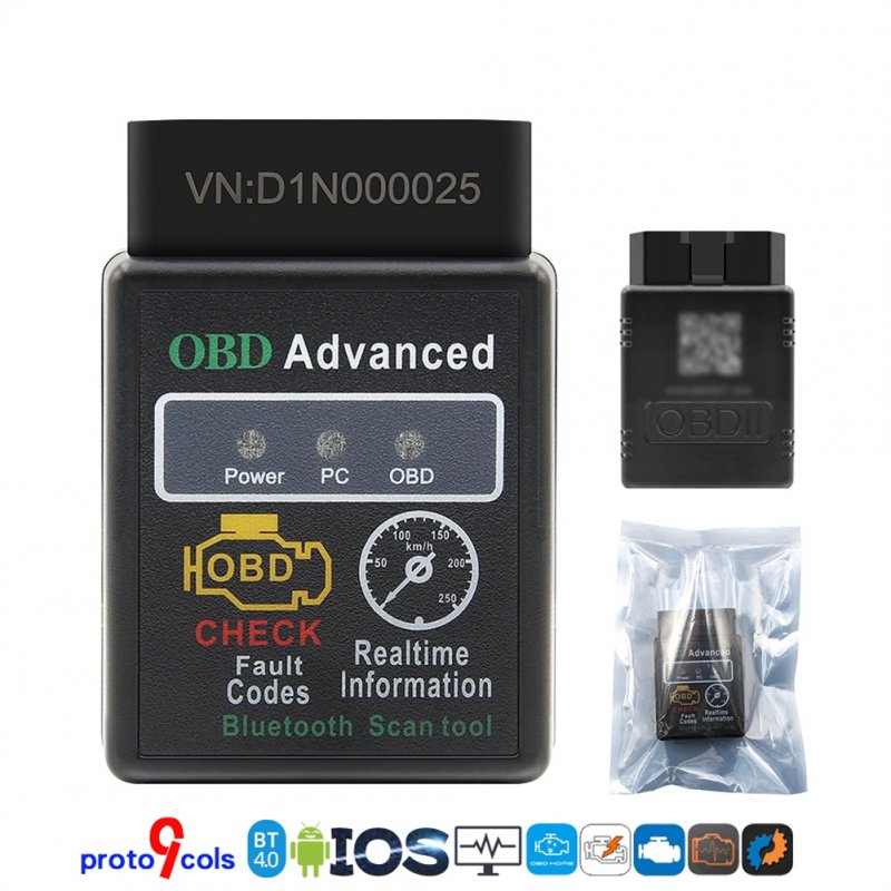 Mini Obd2 Bluetooth-compatible 4.0 Car Scanner Elm Diagnostic Tools Compatible For Android Ios Symbian Windows 