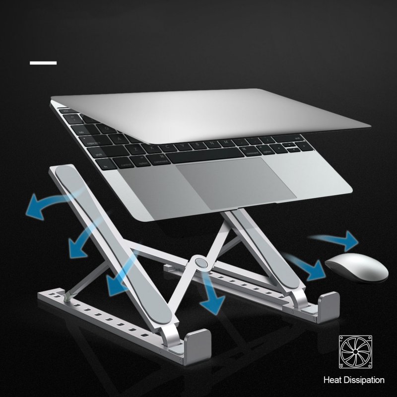 Aluminum Alloy Stand Adjustable Foldable Portable Bracket Non-slip Cooling Holder for Laptop Notebook MacBook Computer Lifting  