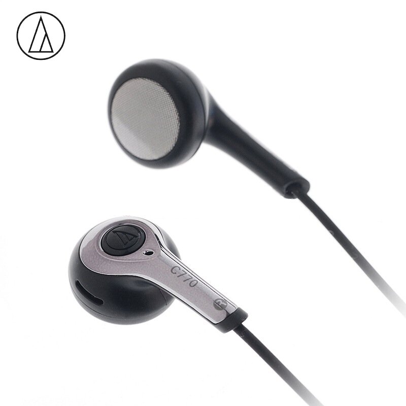 Original Audio-Technica ATH-C770 Wired Earphone HiFi Headphone Univers Cellphone Headset Wide Compatibility Sports Earbuds 