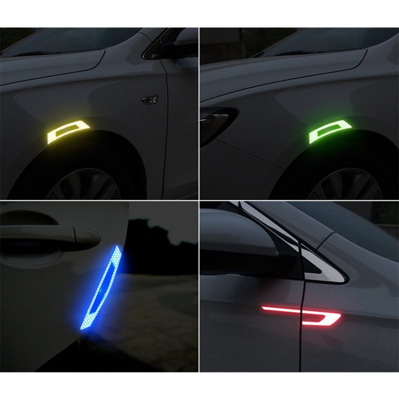 Car Reflective Strip Door Warning Reflector Carbon Fiber Universal Luminous Stickers Decals 