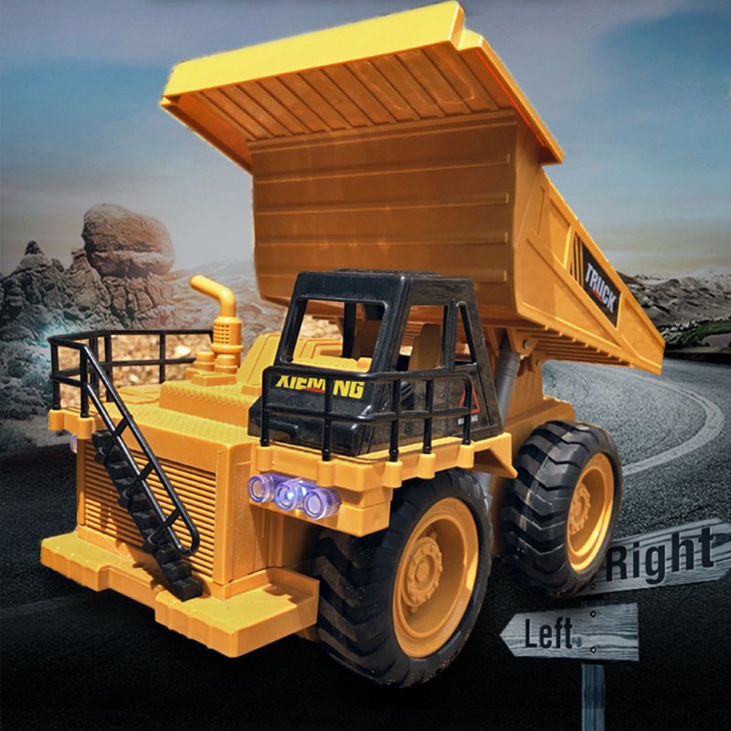 1:14 2.4g Remote Control Dump Truck with Sound Light Engineering Vehicle Model Toys for Children G
