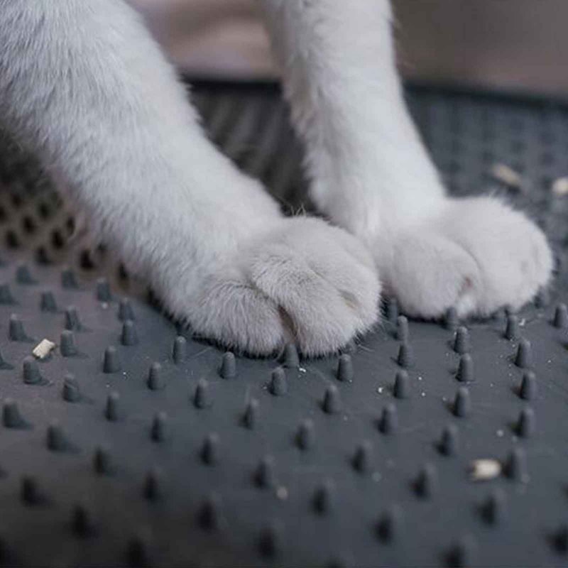 Pet Foldable Litter Mat Heat Resistant Temperature Food Grade Silicone Pet Feeding Mat For Cats Dogs (53 x 38cm) grey 53 x 38cm