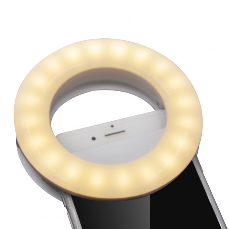 Selfie Ring Light Brightness Adjustable Mobile Phone Led Fill Light Clip On Round Lamp For Smartphones Tablets 