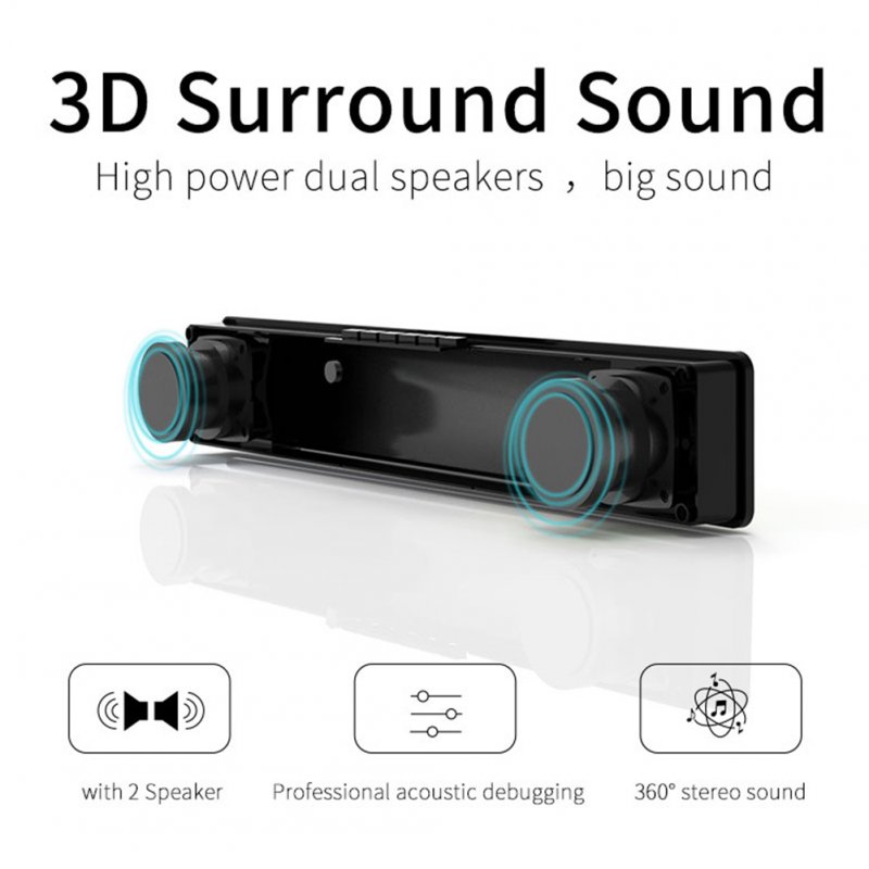 20W Rbg Bluetooth Speaker 3D Surround Sound Dual Speakers Computer Game Audio with Colorful Light Black