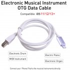 iOS 13 Charging Cable MIDI USB OTG Type B Keyboard Adapter for <span style='color:#F7840C'>iPhone</span> X XS MAX XR 8 7 6 Electric Piano Audio Connector
