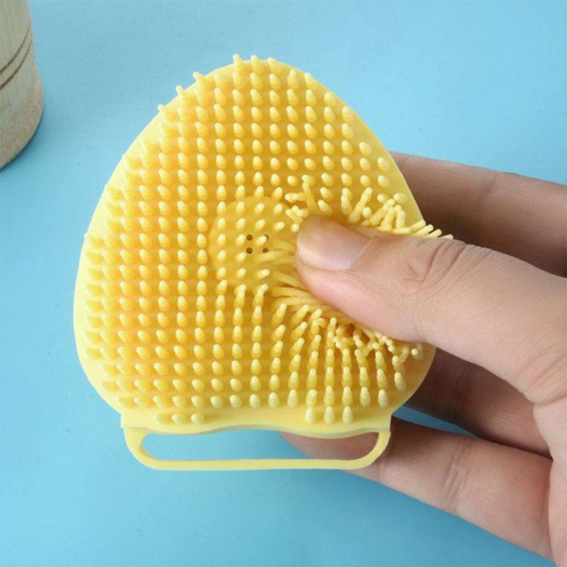 Pet Silicone Bath  Massage  Brush Multi-functional Beauty Brush Pet Accessories For Dogs Cats yellow