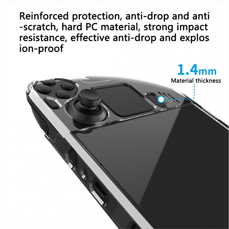 Split Crystal Protective Case Transparent Gamepad Cover Console Hard Shell Compatible For Steam Deck Host Transparent