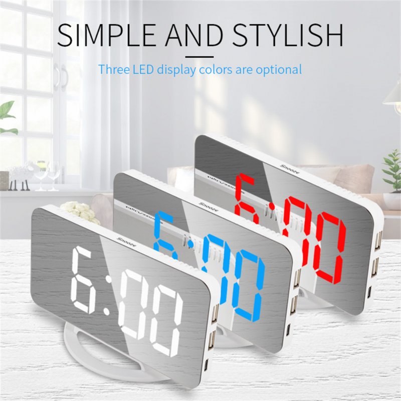 Multifunctional  Mirror  Clock Led Makeup Mirror Digital Alarm Clock For Household Living Room 