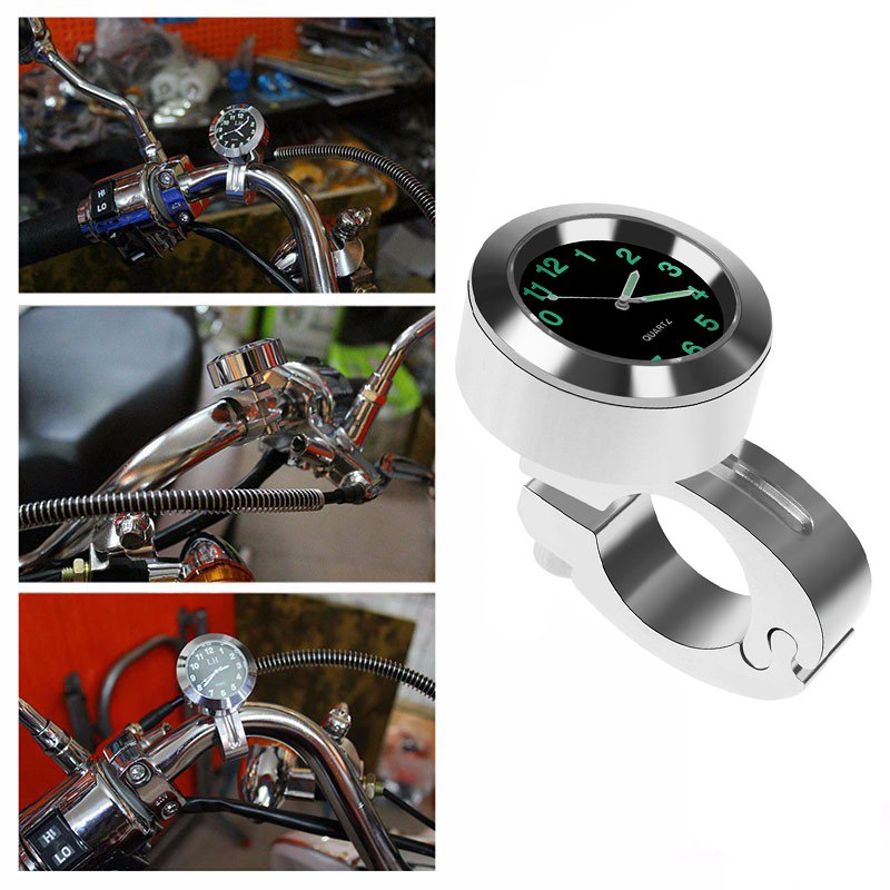 22-25mm Motorcycle Handlebar Clock Waterproof Dial Handlebar Mount General Application 