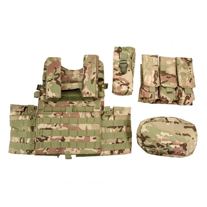 Outdoor Load Carrier Vest with Hydration Pocket Multi-functional Adjustable Training CS Modular Vest Army Green