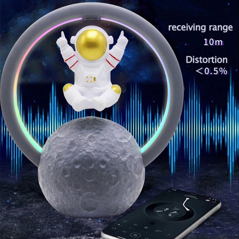 Magnetic Levitation Astronaut Spaceman Bluetooth Speaker RGB Mini Radio Portable Audio Subwoofer 598b Gold