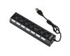 High Speed USB 2.0 Hub - 7 Ports With On/Off Switch, 5V, 480Mbps, Windows Compatible (Black) High Speed USB 2.0 Hub - 7 Ports With On/Off Switch, 5V, 480Mbps, Windows Compatible (Black)