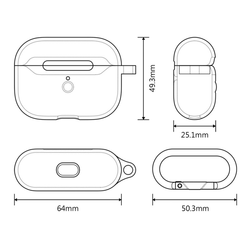 Silicone Case for AirPods Pro Wireless Bluetooth Headphones Storage Protective Cover with Hook for Outdoor Travel 