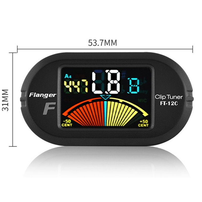 Flanger FT-12C Guitar Tuner Colorful Screen Chromatic Tuner with Clip Mount Display Tuner for Guitar Bass Ukulele Violin  FT-12C