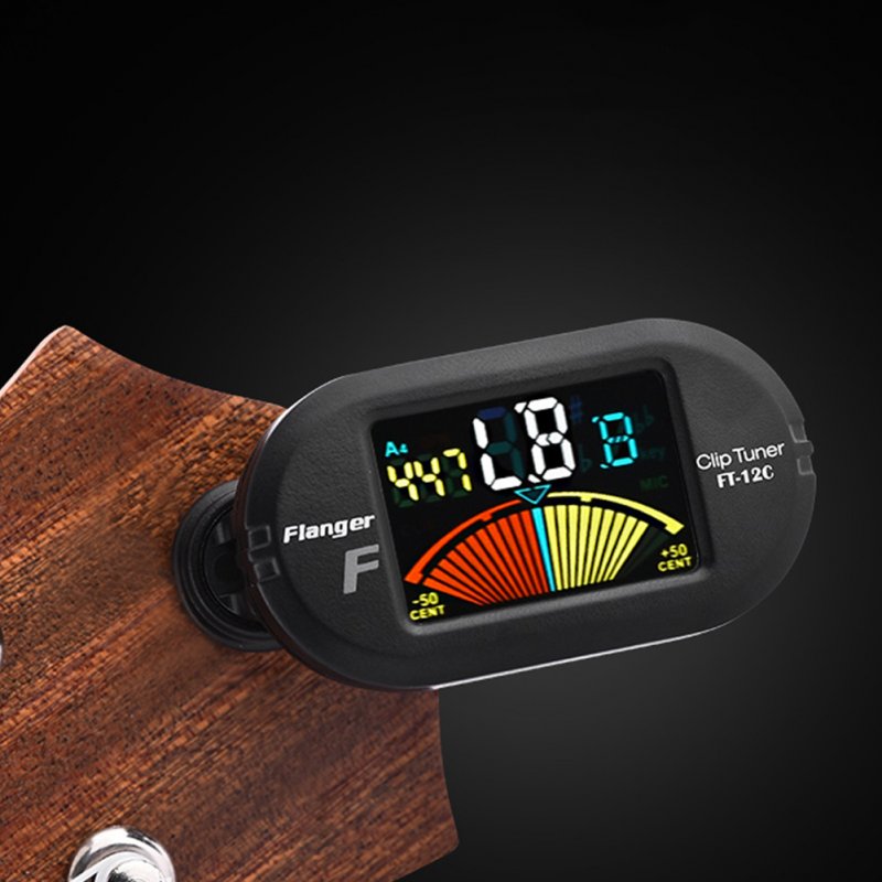 Flanger FT-12C Guitar Tuner Colorful Screen Chromatic Tuner with Clip Mount Display Tuner for Guitar Bass Ukulele Violin  FT-12C