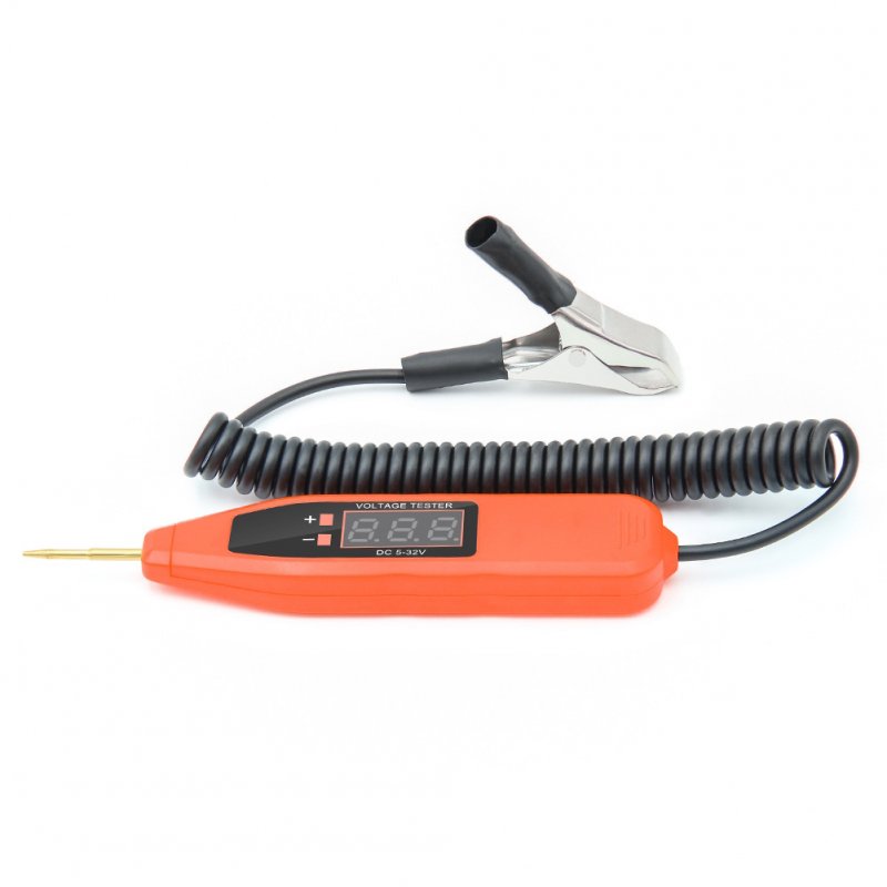 5-32v Car Voltage Circuit Test Pen Digital Power Probe Pencil Diagnostic Tool For Cars Trucks Boats Trailers (black/orange random)