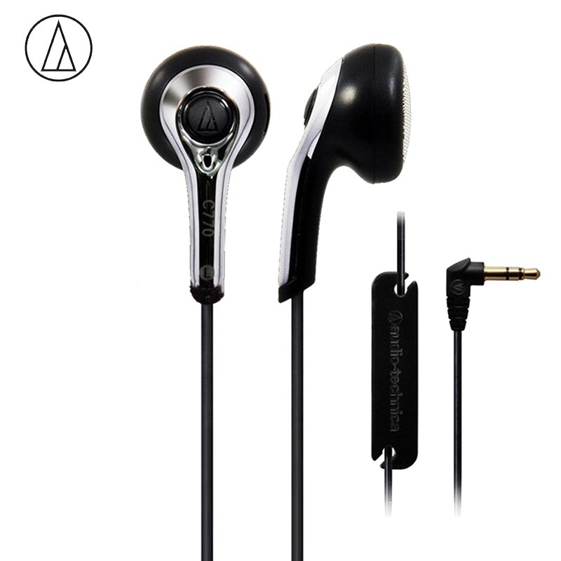 Original Audio-Technica ATH-C770 Wired Earphone HiFi Headphone Univers Cellphone Headset Wide Compatibility Sports Earbuds 