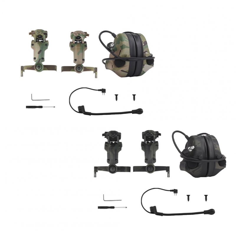 WoSporT C5 Tactical Headsets Helmet Rail Hanging Headphones with Electronic Pickup Collapsible Headset 