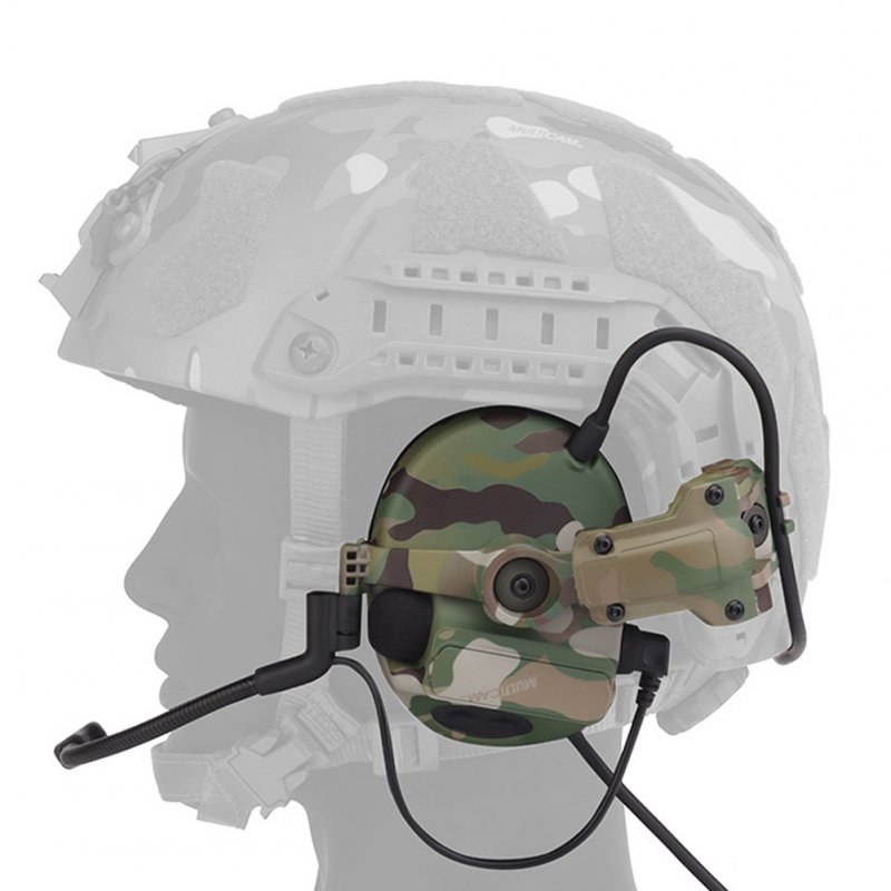 WoSporT C5 Tactical Headsets Helmet Rail Hanging Headphones with Electronic Pickup Collapsible Headset 