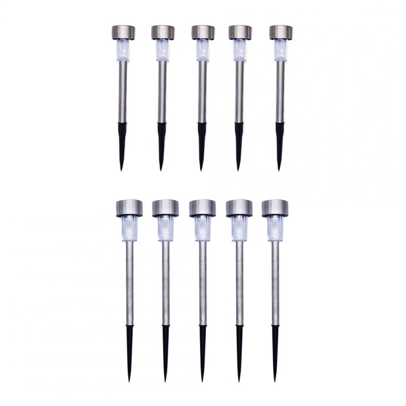 5pcs Outdoor LED Solar Lawn Lights With 2V/40MAH Solar Panel IP55 Waterproof Stainless Steel Stake Lights Garden Lamp (4.5 x 29.5cm/5.5 x 36.5cm) 
