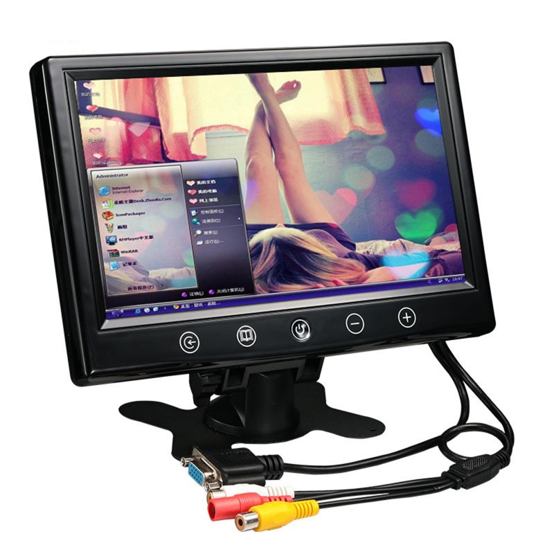 9 Inch High-Definition Car Monitor Rearview Camera Parking Assistance Monitors Vga Display 9-35V 