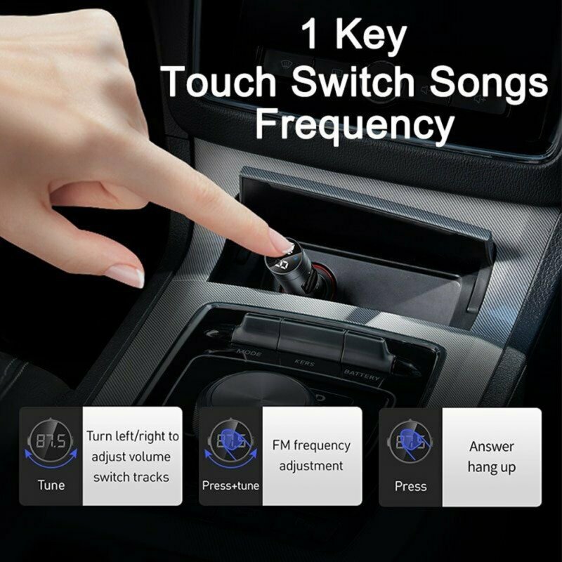 Car Bluetooth-compatible Charger Fast Charging Creative Dual U Intelligent Digital Display Multifunctional Mp3 Audio Player 