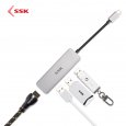 SSK 3Port 3.0 Type C Usb Hub Adapter - Silver
