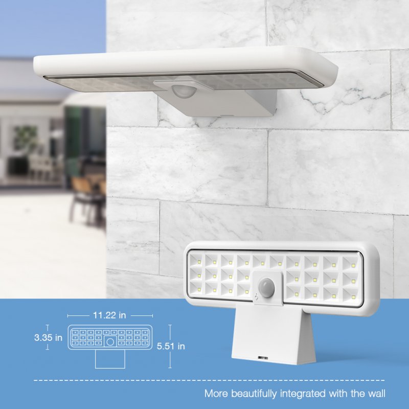 Led Solar Wall Lamp 360 Degree Rotatable Outdoor Waterproof Garden Lights with Pir Motion Sensor