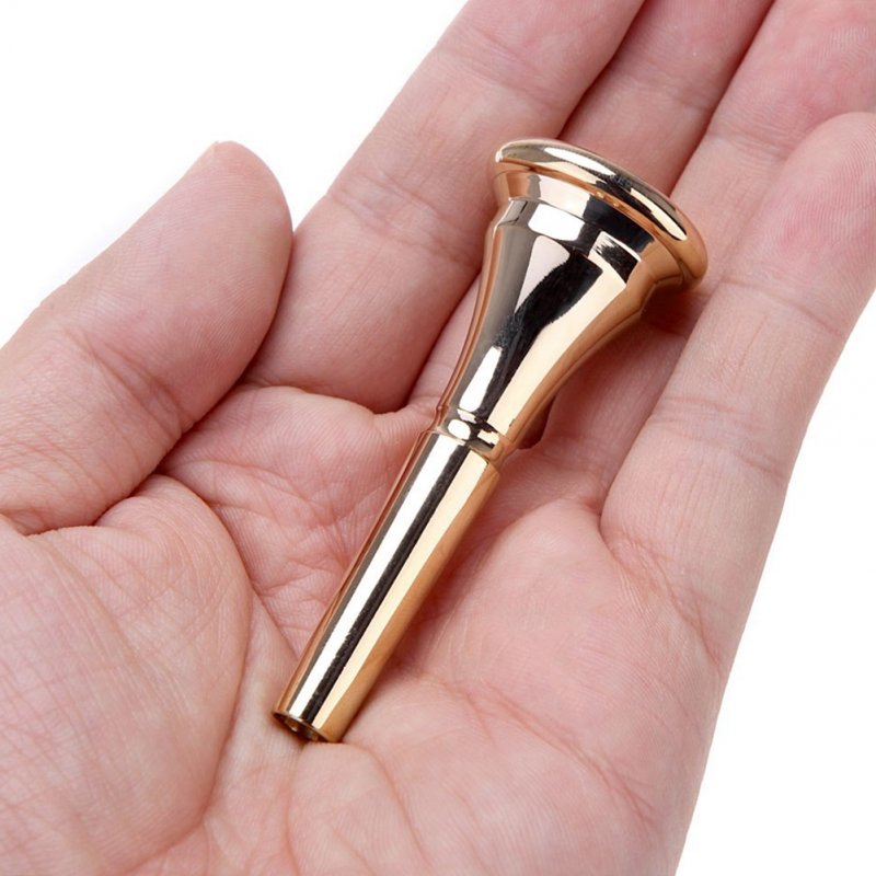 French Horn Mouthpiece Copper Alloy Body Smooth Polished Stylish Plated Music Instrument Spare Part for Musician Beginner Gold_Copper alloy