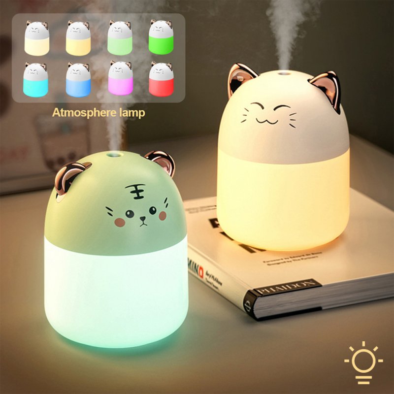 Mini Humidifier With Colorful Night Light 250ml Large Capacity Home Desktop Cool Mist Aroma Diffuser Purifier 