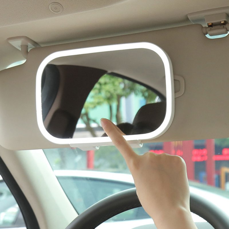 Car Led Light Makeup  Mirror Sun Visor Clip On Cosmetic Mirror Adjustable Vanity Touch Screen Make Up Co Pilot Vanity Mirror 