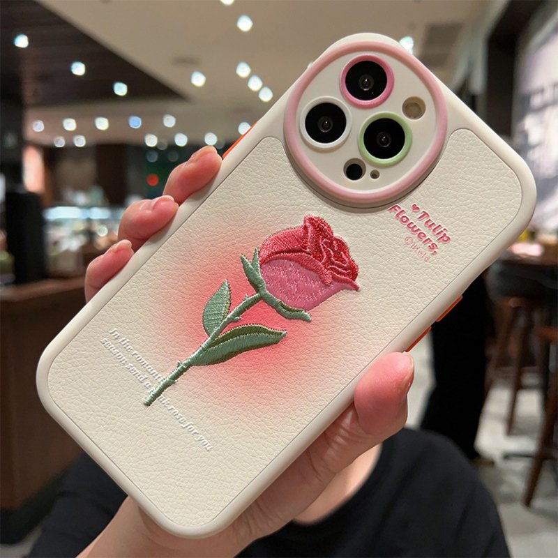 Phone Case Tulip Flower Pattern Design Soft Shell Cover Compatible For Iphone Series 