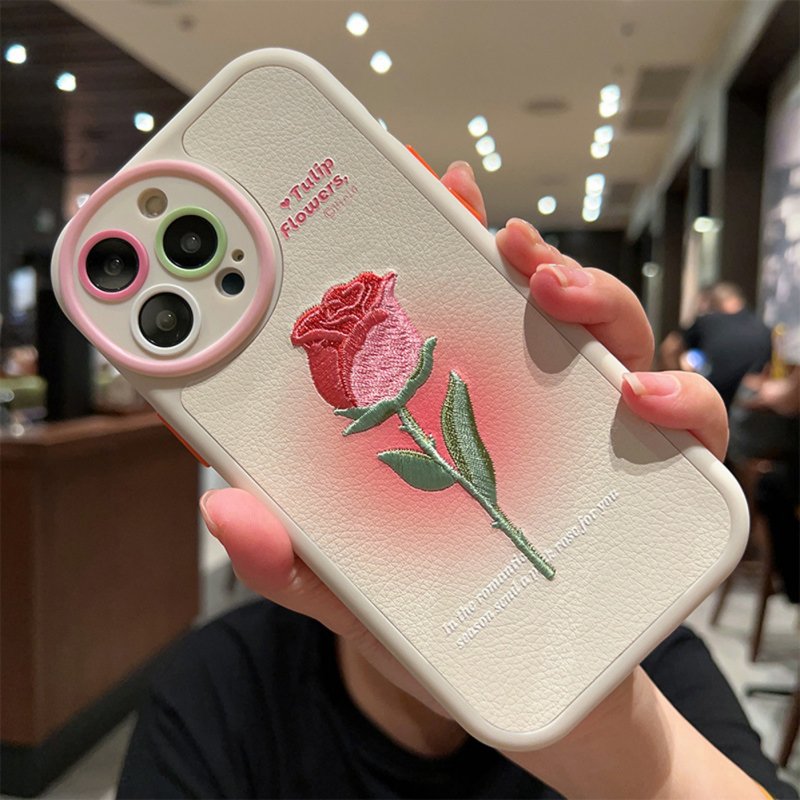 Phone Case Tulip Flower Pattern Design Soft Shell Cover Compatible For Iphone Series 