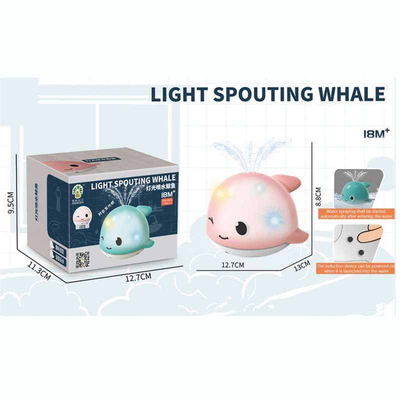 Baby Bath Tub Toys Water Spray Small Whale Lighting Automatic Sensing Water Sprinkler Bathroom Toy 