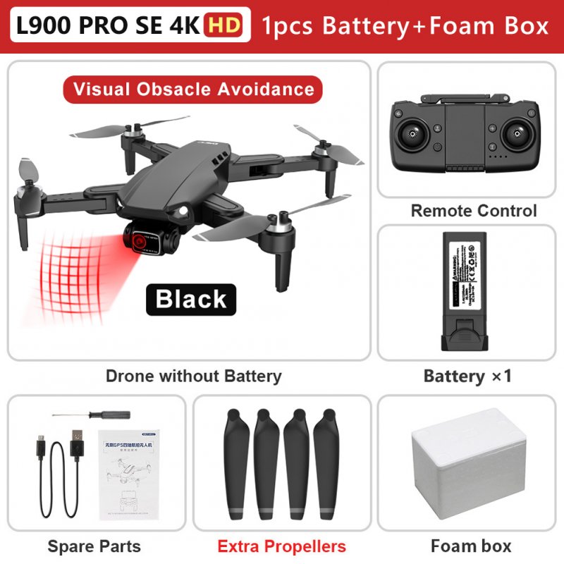 L900 Pro SE 4k HD Dual Camera RC Drone Obstacle Avoidance Brushless Motor Gps 5g Wifi Fpv Quadcopter 