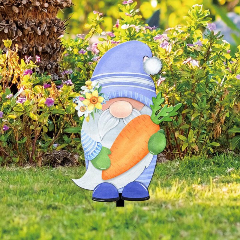 Easter Dwarf Radish Acrylic Yard Stakes Strong Weather Resistant Yard Signs For Outdoor Patio Lawn Decorations 
