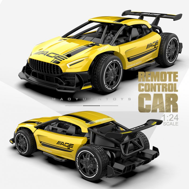 1:24 RC Racing Car 4CH 2WD High Speed 15km/h Alloy Remote Control Car For Boys Girls Birthday Christmas Gifts 214A Yellow(1:24) 1:24