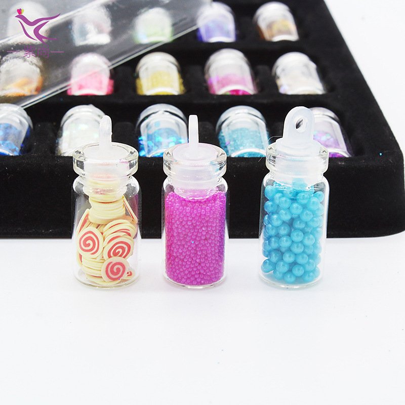 48 Bottles DIY 3D Crystal Nail Art Powder Sequins Glitter Manicure Tips Set Beauty Random Style