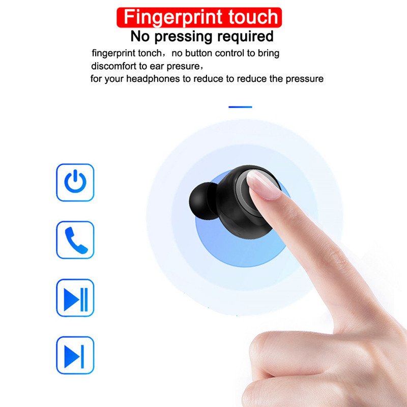 W12 TWS Wireless Earphone for IOS Android Mobile Phone Bluetooth 5.0 Multi-function Sports Headphone Touch Control Earbuds with Charging Box  
